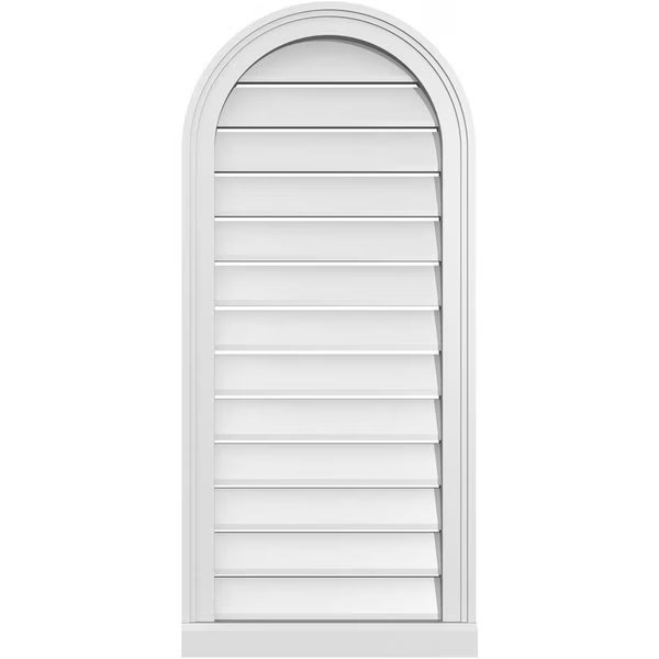 Round Top Surface Mount PVC Gable Vent: Functional, w/ 2